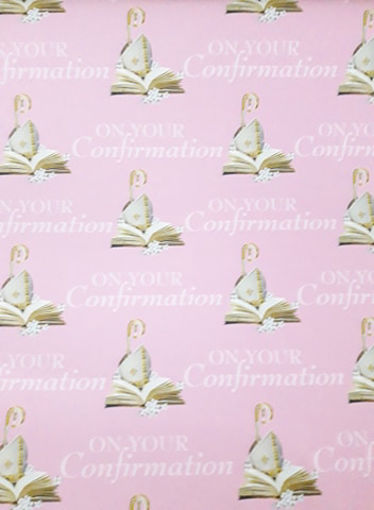 Picture of ON YOUR CONFIRMATION WRAPPING PINK